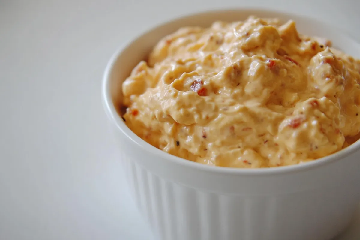 Tips for Pimento Cheese Recipe 燎 Ingredients: - 2 cups freshly grated extra-sharp Cheddar cheese 燎 - 8 ounces cream cheese, cut into 1 cubes and softened at room temperature 籠 - 4 ounces pimento peppers, well drained and chopped if in strips - 2 tablespoons mayonnaise Dukes is traditional, but Sir Kensingtons also works well 拏 - teaspoon garlic powder 龍 - teaspoon onion powder 暈 - teaspoon ground cayenne pepper adjust or omit if sensitive to spice - medium jalapeño pepper, ribs and seeds removed, minced about 1 tablespoon; omit if sensitive to spice - Freshly ground black pepper, to taste - Salt, to taste 蓼 Instructions: 1. In a large mixing bowl or the bowl of a stand mixer, combine the Cheddar cheese, cream cheese, pimento peppers, mayonnaise, garlic powder, onion powder, cayenne pepper, jalapeño if using, and a few twists of black pepper 籠. Tip: Using freshly grated Cheddar adds a nice texture, and room-temperature cream cheese makes mixing easier! 2. Beat the mixture together with a hand mixer, stand mixer, or by hand using a sturdy wooden spoon or spatula. Mix until everything is thoroughly combined . 3. Taste your pimento cheese and adjust the seasonings if needed. Add more black pepper for a peppery bite or a little salt for added depth. For extra heat, add a pinch more cayenne and blend again . 4. Transfer the mixture to a serving bowl. Serve your pimento cheese immediately, or chill it in the refrigerator for up to 1 week. If chilled, let it sit for about 30 minutes at room temperature to soften before serving. Options: Serve with crackers, veggies, or even spread on sandwiches for a Southern classic touch!