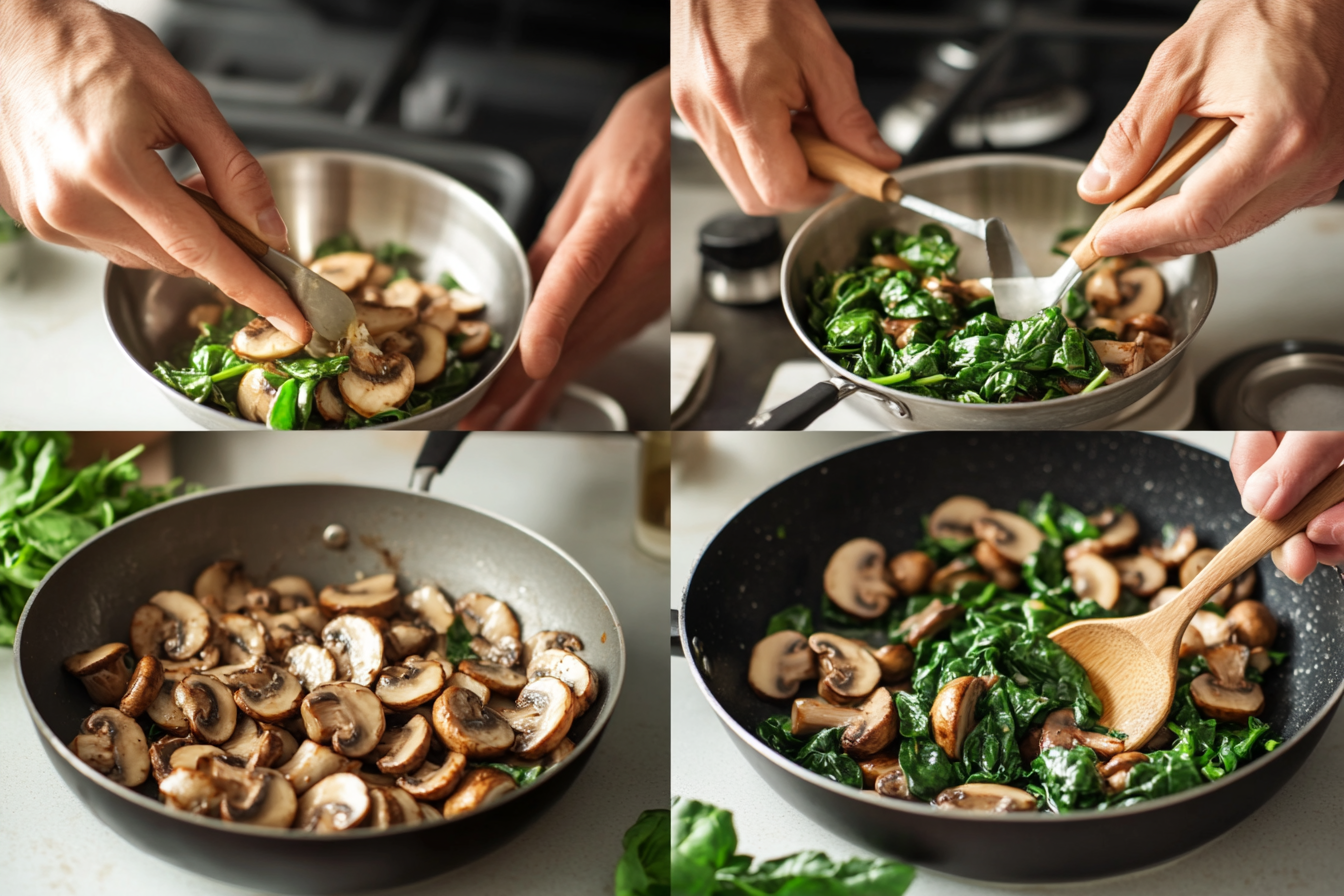 Easy Sauteed Mushrooms with Spinach