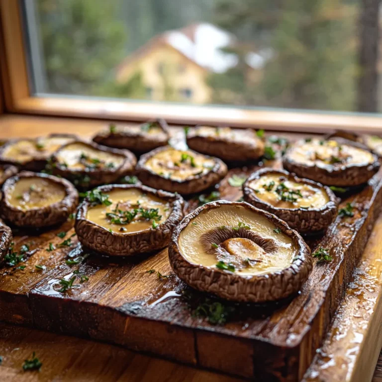 Cedar plank mushrooms