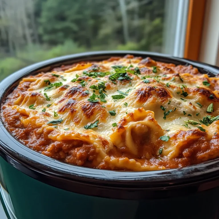 Easy Crockpot Ravioli Lasagna