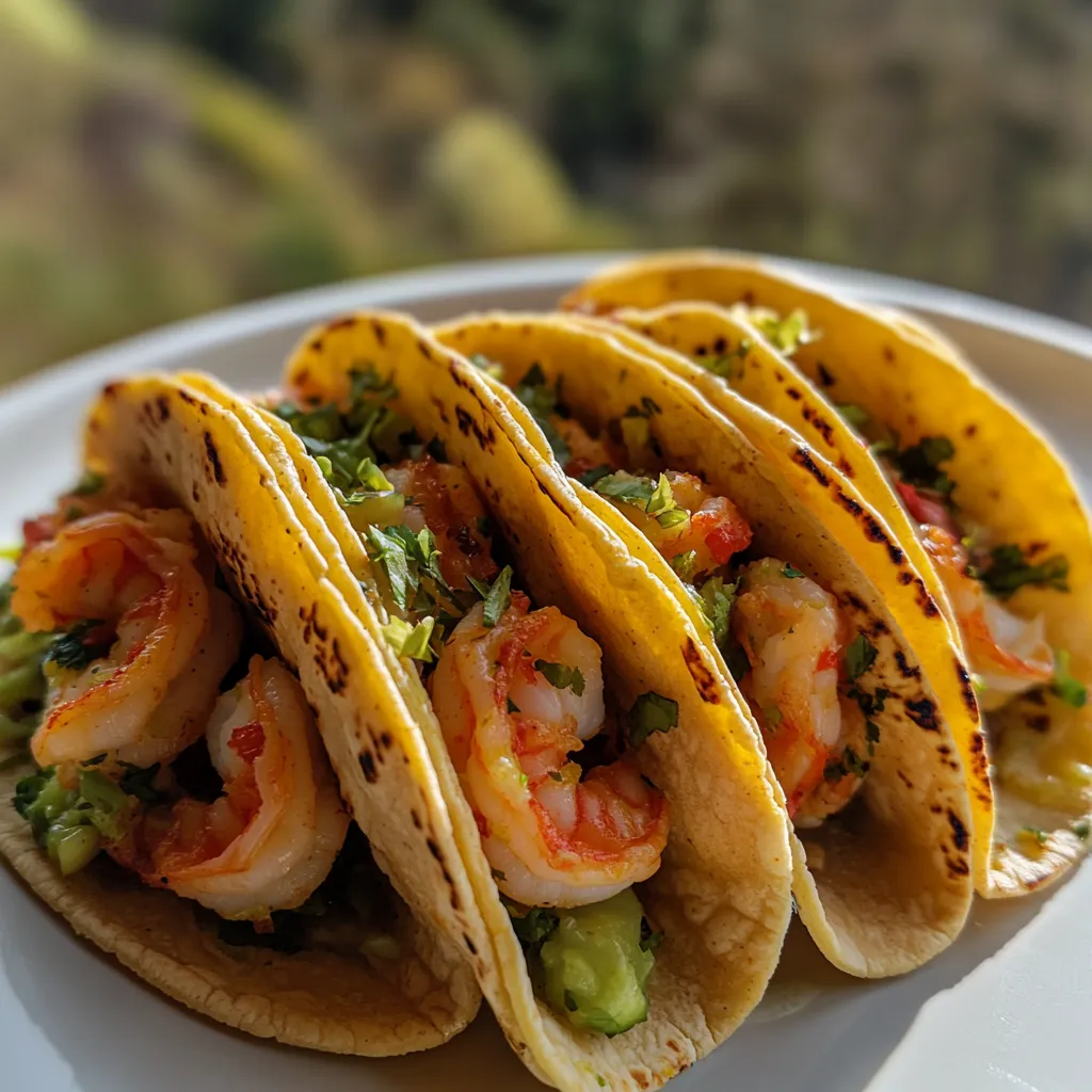 Finger Lime Prawn Tacos