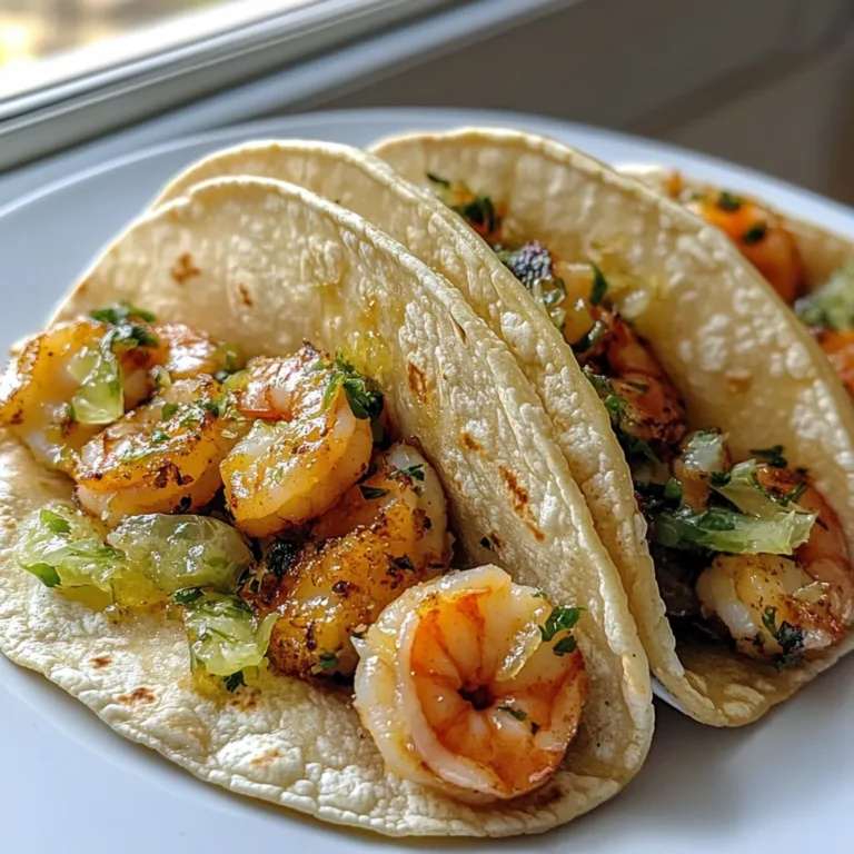 Finger lime prawn tacos