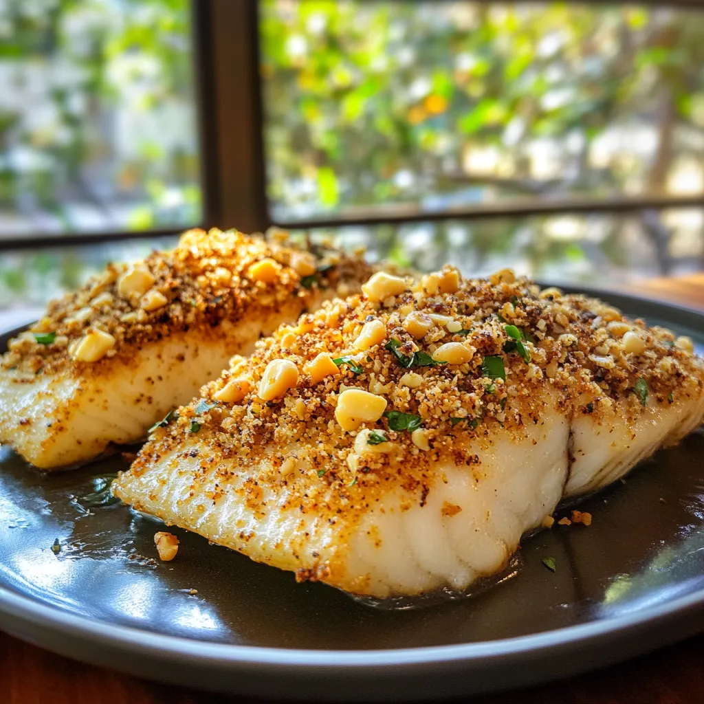 Macadamia dukkah crusted barramundi