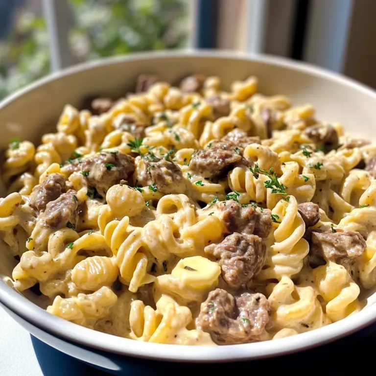 One-Pot Creamy Beef and Garlic Butter Pasta