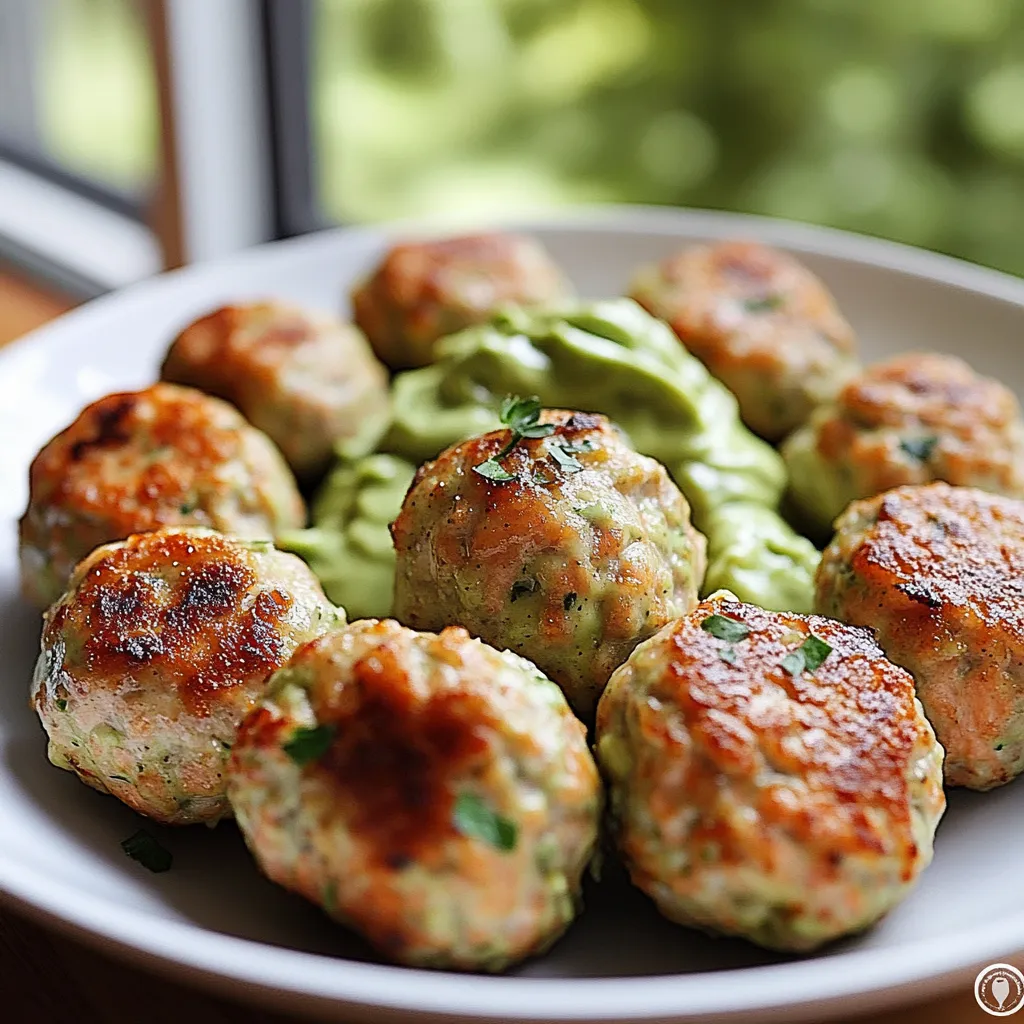 Salmon Meatballs with Creamy Avocado Sauce