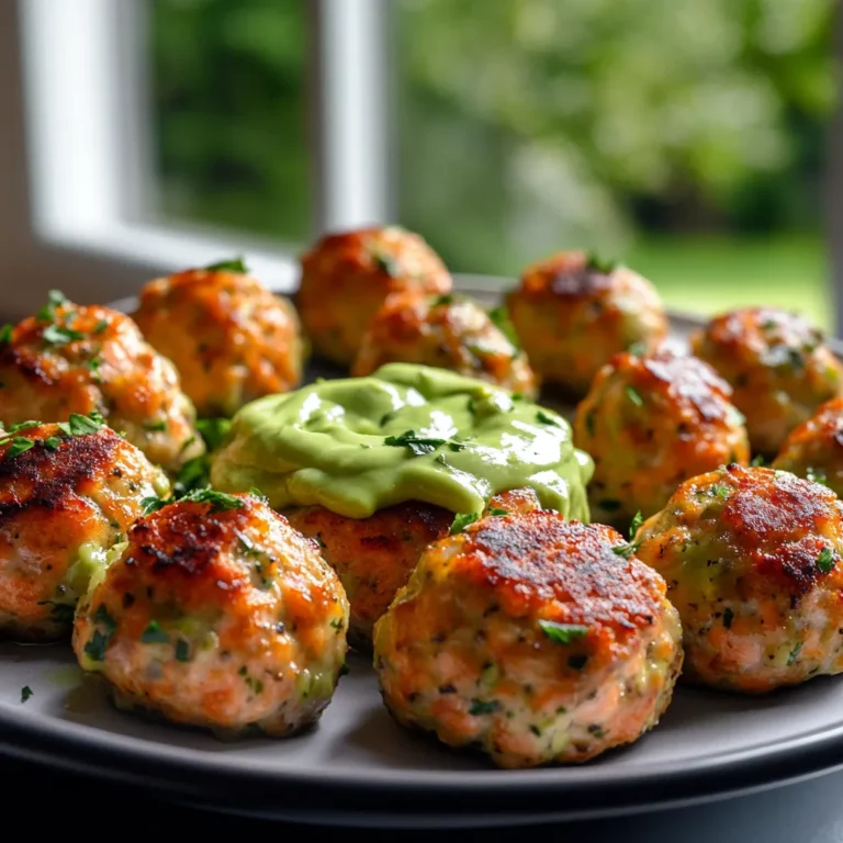 Salmon Meatballs with Creamy Avocado Sauce