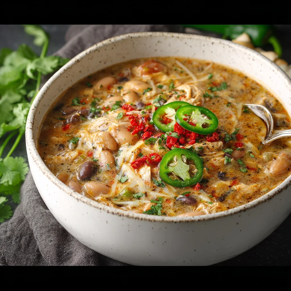 Spicy White Chicken Chili Bowl