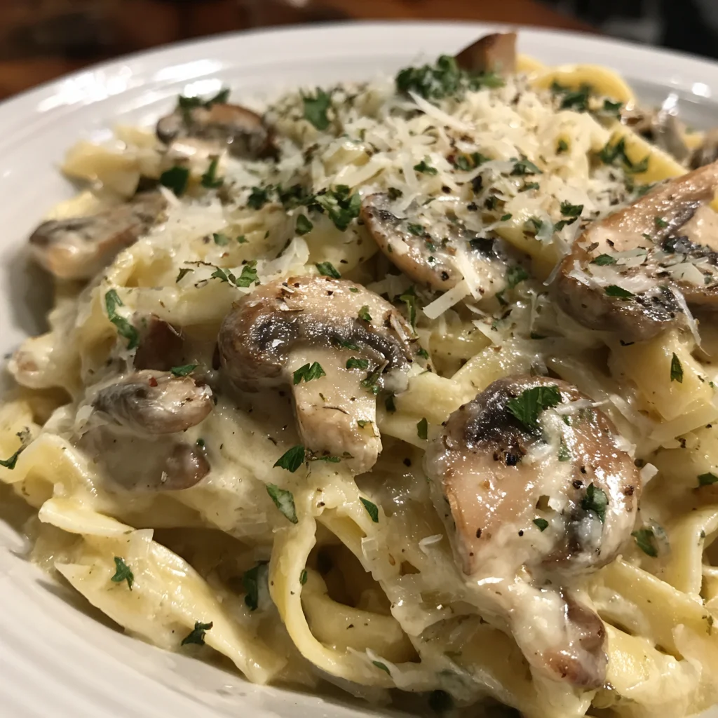 Creamy Garlic Mushroom Pasta