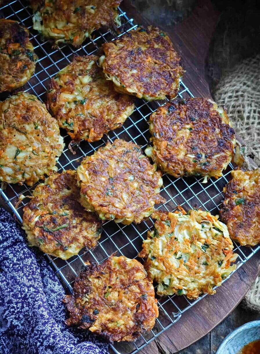 Cabbage Fritters | Crispy Fried or Oven Baked Patties