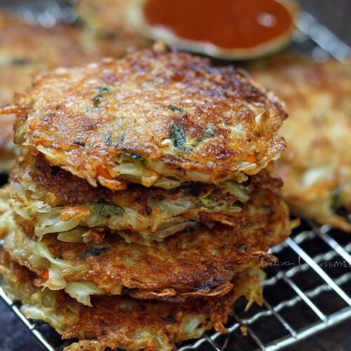 Cabbage Fritters | Crispy Fried or Oven Baked Patties