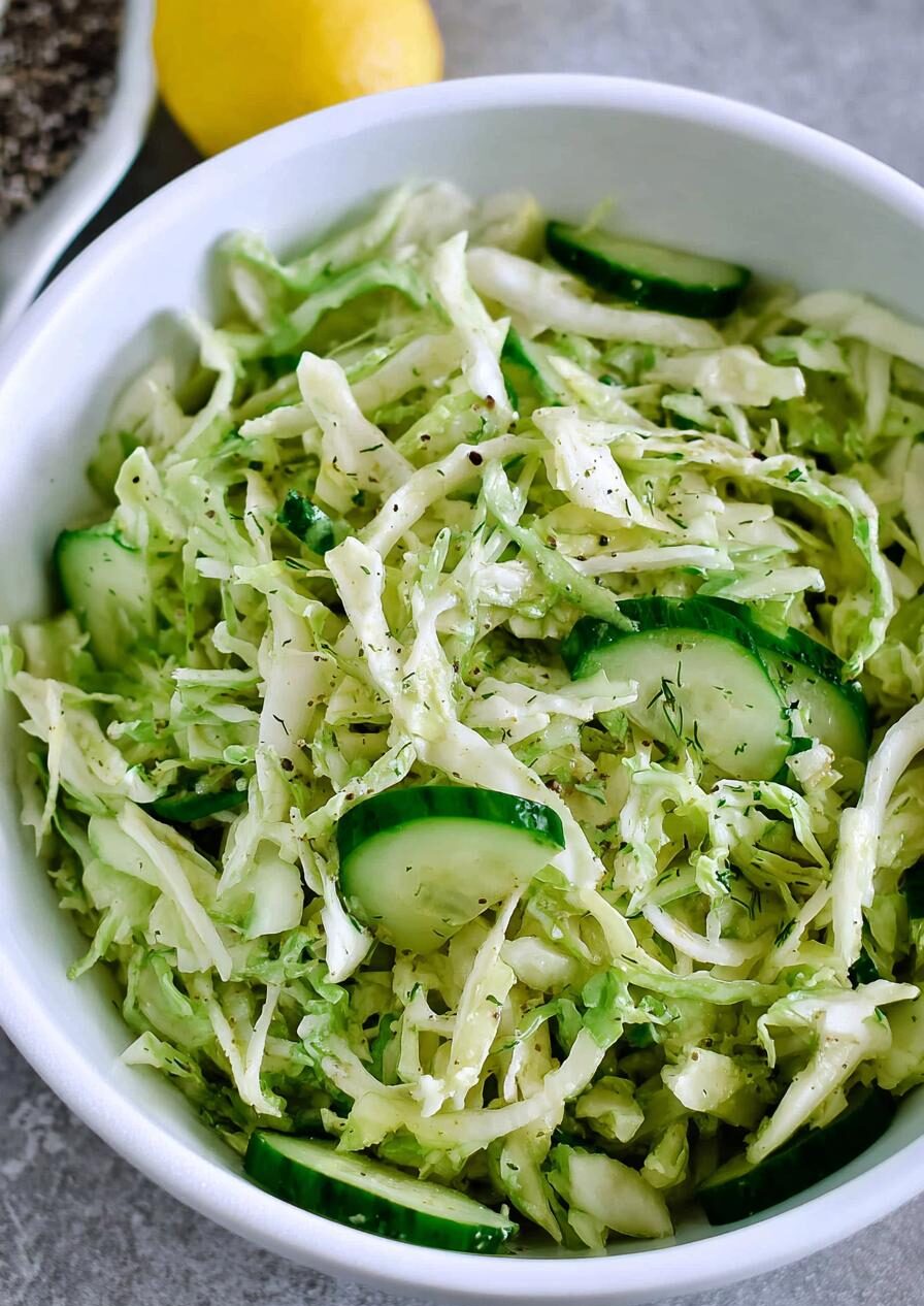Green Cabbage Cucumber Salad