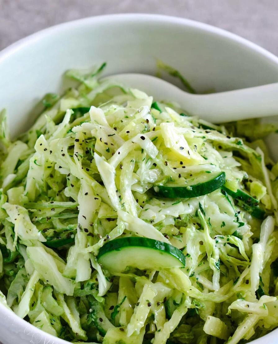 Green Cabbage Cucumber Salad