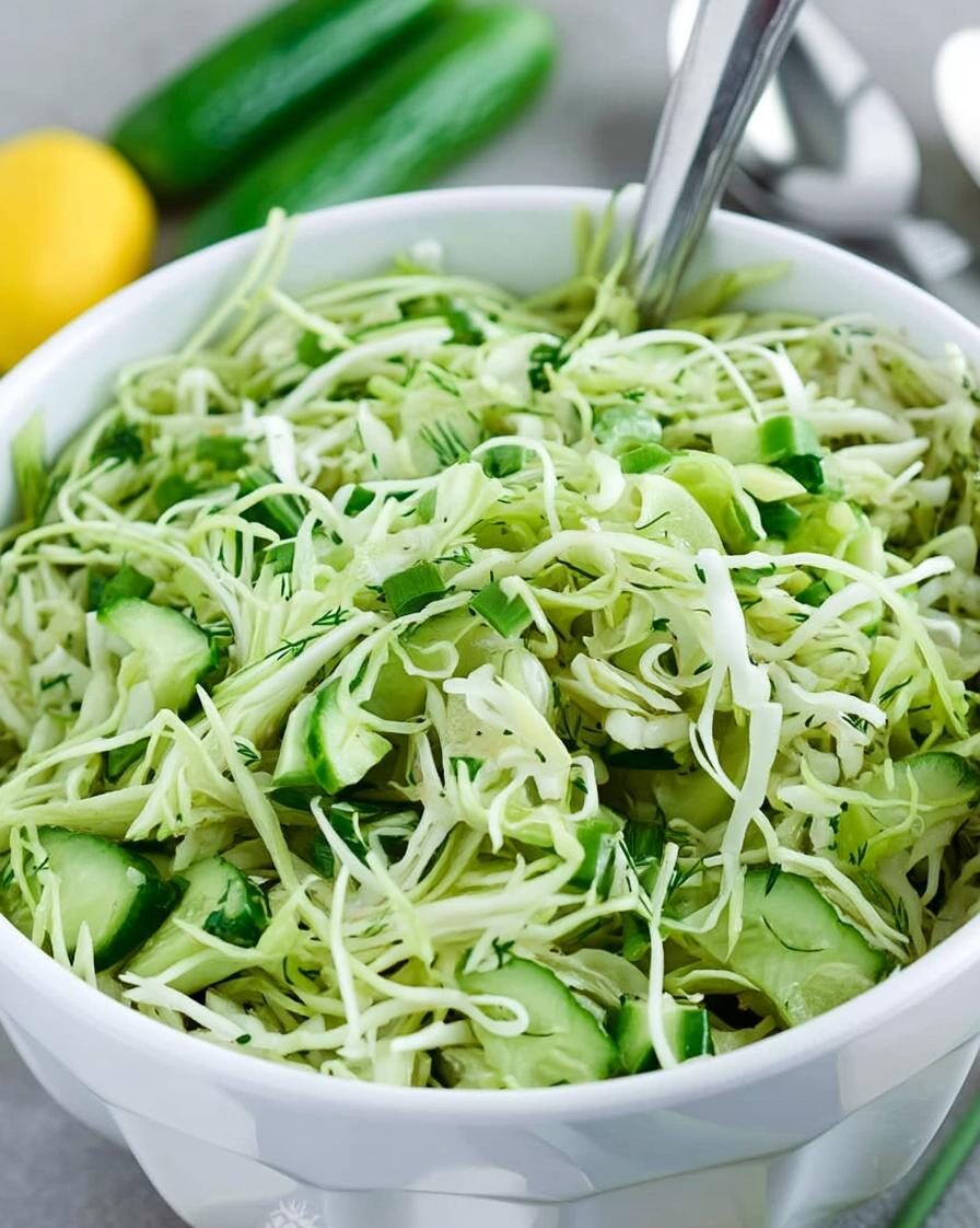 Green Cabbage Cucumber Salad