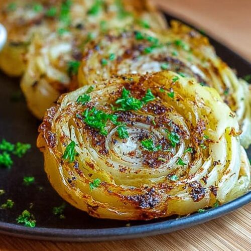 Oven Roasted Garlic Cabbage Steaks