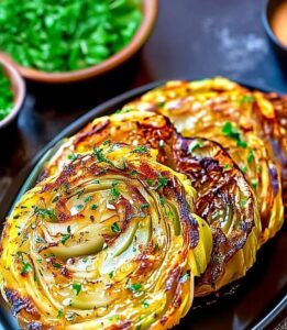 Oven Roasted Garlic Cabbage Steaks