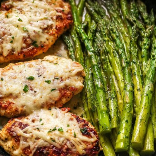 Garlic Parmesan Chicken & Asparagus